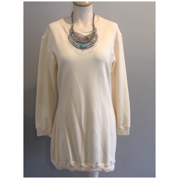 cream sweatshirt dress